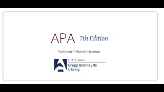 APA 7th Edition Basics  Intext citations the reference list and paper formatting [upl. by Pfosi]