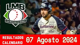 LMB ⚾ Resultados Calendario  Liga Mexicana de Beisbol en vivo 07 Agosto 2024 [upl. by Delila16]