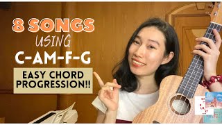 8 SONGS WITH 4 EASY CHORDS Ukulele Tutorial by Chairia Tandias [upl. by Silloc]