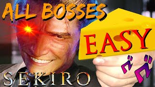 Sekiro  CHEESE All Bosses FAST  EASY After Patch [upl. by Remington616]