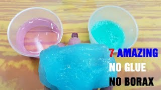 Testing 7 AMAZING NO GLUE NO BORAX Water Slime Recipes [upl. by Gnouhk]