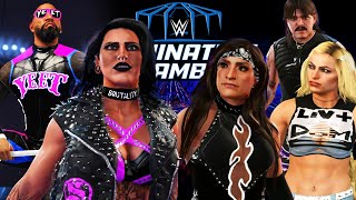 Rhea Ripley amp Jey Uso VS Raquel Rodriguez Dominik Mysterio amp Liv Morgan  WWE 2K24 [upl. by Marelda940]