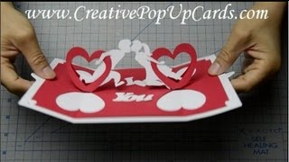 How to make a Valentines day pop up card Twisting Hearts [upl. by Okin761]