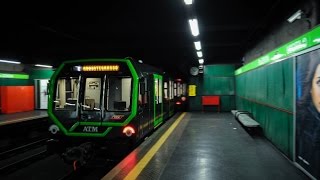 Metropolitana Milano  PRIMO LEONARDO VERDE NUOVO TRENO ATM  METRO LINEA VERDE M2 [upl. by Gemperle]