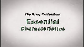 The Army Profession Essential Characteristics  FDC [upl. by Pearlstein]