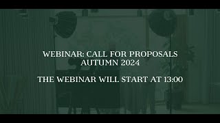 Webinar Call for proposals  Autumn 2024 [upl. by Plantagenet]