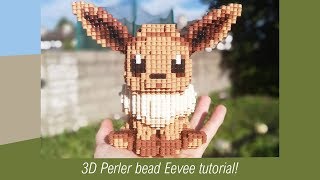 3D perler bead tutorial  Eevee pokemon [upl. by Schweiker]