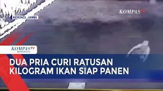 Dua Pria Terekam CCTV Mencuri Ikan Milik Warga di Kerinci [upl. by Yttam822]