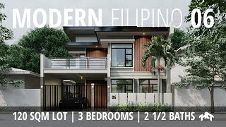 120 SQM 3 Bedroom Modern Filipino Small House Design  Modern Bahay na Bato  House Tour [upl. by Bloch895]