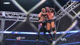 Randy Orton RKO Off Top Rope To Christan Inside Steel Cage [upl. by Dupaix]