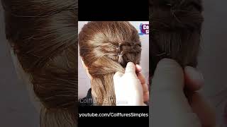 1 Minute updo idea 💡 for short hair hairstyles hairtutorial [upl. by Enrique852]