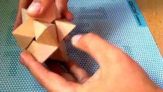 How to  6 pieces Wooden Star Puzzle Assemble and Disassemble Solution [upl. by Rebeca904]