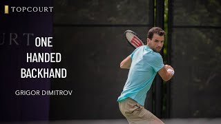 Grigor Dimitrov One Handed Backhand  TopCourt [upl. by Oznofla431]