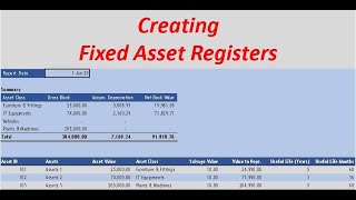 Creating Fixed Assets Registers [upl. by Nerraj]