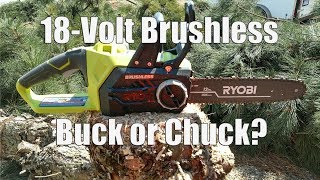 RYOBI ONE 18Volt Brushless 12quot Chainsaw Review P548 [upl. by Nerra]