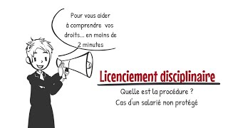 Procédure de licenciement disciplinaire dun salarié non protégé [upl. by John]