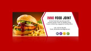 Facebook Restaurant Banner Design  Photoshop Tutorial [upl. by Mackie502]