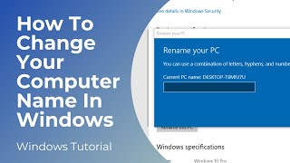 How To Change Your Computer Name In Windows 10 [upl. by Ordway]