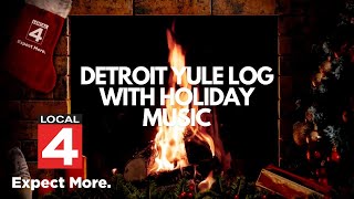 Holiday Fireplace Yule Log with Christmas Music from Detroit [upl. by Atikihs]