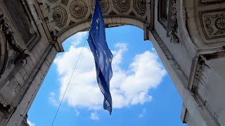 Summer beauty shots of European Union institutions in Brussels [upl. by Sinnod]