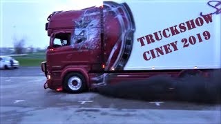 Truckshow Ciney 2019  trucks are leaving with loud pipes in 4K Part 1 [upl. by Naoh198]