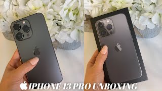 NEW GRAPHITE IPHONE 13 PRO UNBOXING  camera test phone amp accessories unboxing [upl. by Ecaj]