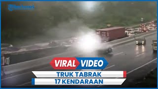 Detikdetik Kecelakaan Tol Cipularang Truk Kardus Tabrakan Libatkan 17 Kendaraan [upl. by Carlo]