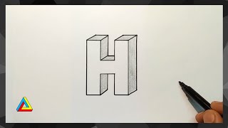 How to Draw 3D Letter H  3D Drawing [upl. by Shama]