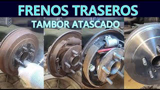 Cambio completo de frenos Traseros Tambor Atascado [upl. by Ynnavoig]