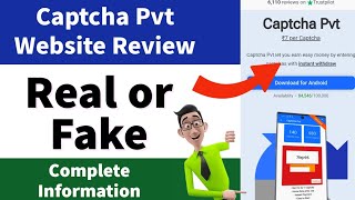 Captcha Pvt Real or Fake  Captcha Pvt Job Fake or Real  Captcha Pvt Withdrawal Proof  Review [upl. by Kobylak]