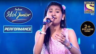 Nithyashrees Performance On Barso Re Gets Standing Ovation  Indian Idol Junior 2 [upl. by Jaquiss]