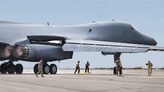 Gigantic US B1 Lancer Starts its Engines and Takes off at Full Afterburner [upl. by Thunell]