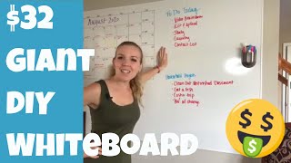 Giant Whiteboard for Wall DIY Cheap Custom Marker Holder for Home Office amp Virtual School [upl. by Claudius]