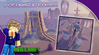 Easy Futuristic Tower  Minecraft Futuristic Base  SciFi Build  Minecraft Futuristic Timelapse [upl. by Orual]