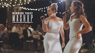 Best wedding toast EVER Brides sisters rock mashup speech at Chicago wedding [upl. by Coniah627]