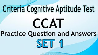 1 CCAT Practice Question and Answer  Set 1 [upl. by Summer]