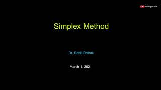 Linear Programming Problem Simplex Method [upl. by Teeniv]