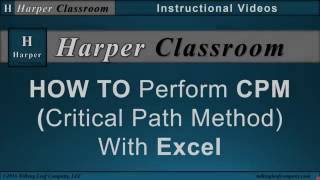 Critical Path MethodCPMwith Excel  Dr Harpers Classroom [upl. by Antebi]