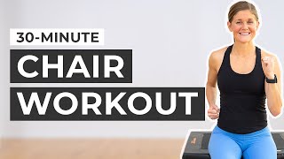 30Minute Chair Workout For Bad or Injured Knees [upl. by Alf901]