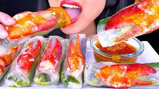 ASMR GIANT LOBSTER CLAW SPRING ROLLS SEAFOOD Eating Show  Mukbang  ASMR Phan [upl. by Gabey]