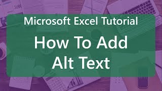 Microsoft Excel Tutorial How To Add Alt Text [upl. by Litt]