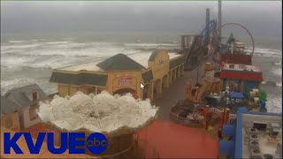 Hurricane Laura Live look at Galveston Pier  KVUE [upl. by Montagna9]