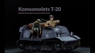 【Model Building】Komsomolets T20captured  Trumpeter  135 Tank Model  USSR most Cute Machinery [upl. by Carree]