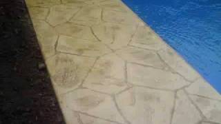 Stamped Concrete Pool Patio Flagstone Pattern and Colors [upl. by Myra]