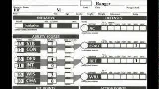 DampD The 4e Character Sheet [upl. by Llekcm]