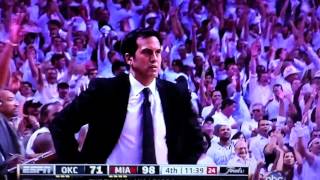 Miami Heat  Ref Gives Eric Spoelstra A High Five During Game 5 of NBA Finals [upl. by Sukcirdor]