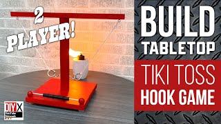 Build a Tabletop Tiki Toss Ring Hook Game  DIY howto [upl. by Rhett]