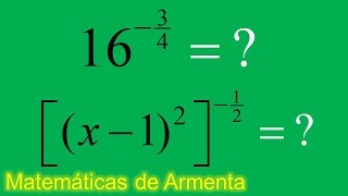 potencias exponentes fraccionarios negativos ejemplo 1 [upl. by Nguyen]