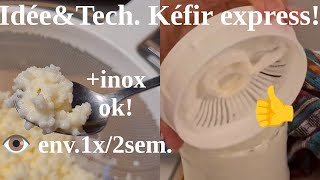 🥛Kéfir de lait avec technique ultra pratique  amélioration supplémentaire [upl. by Devitt218]