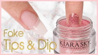 How to Apply Dip Powder with Nail Tips  Step by Step [upl. by Aek584]